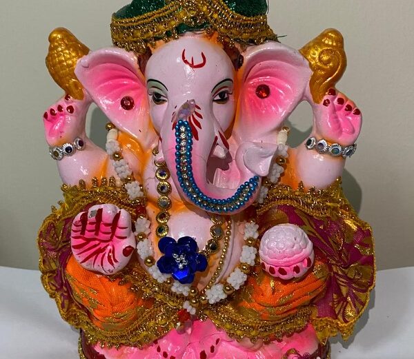 Eco-friendly Ganesh Idol No.22 – Size: 8 inches/ 20 cm. Width: 6.5 inches/ 16.5 cm (Copy)