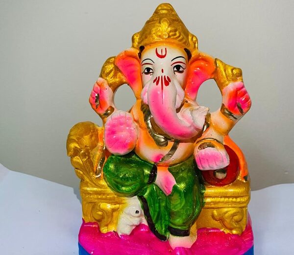 Eco-friendly Ganesh Idol No.20 – Size: 6.5 inches/ 16 cm. Width: 11.5 cm (Copy)